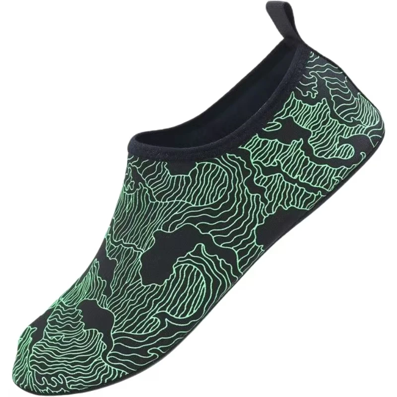 Men Big Size Air Mesh Print Outdoor Beach Swimming Shoes Lovers Soft Sole Non slip Wading Shoes Diving Shoes Indoor Fitness Shoe