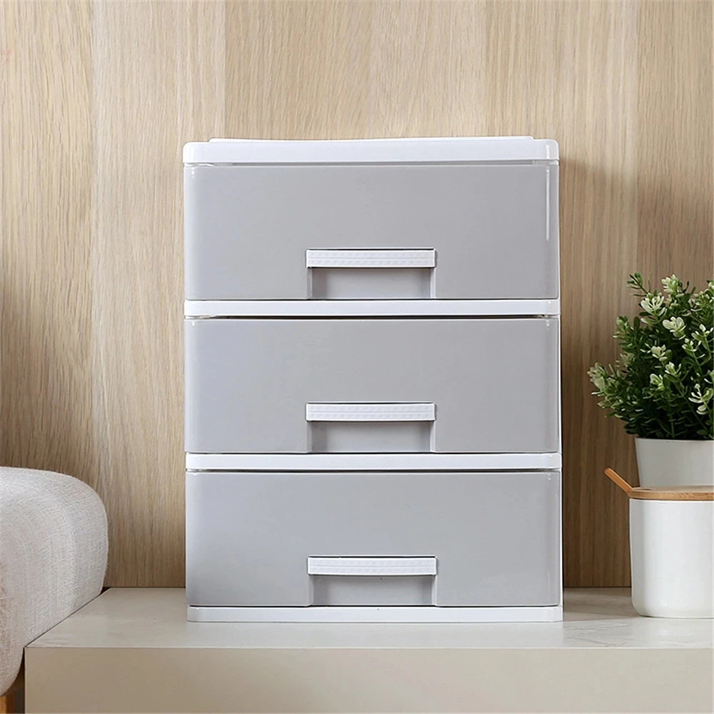 White Decor Gray Cosmetics Office Drawer Drawer Storage Minimalist Home Box Desk Sundries Storage Container Plastic Organizer