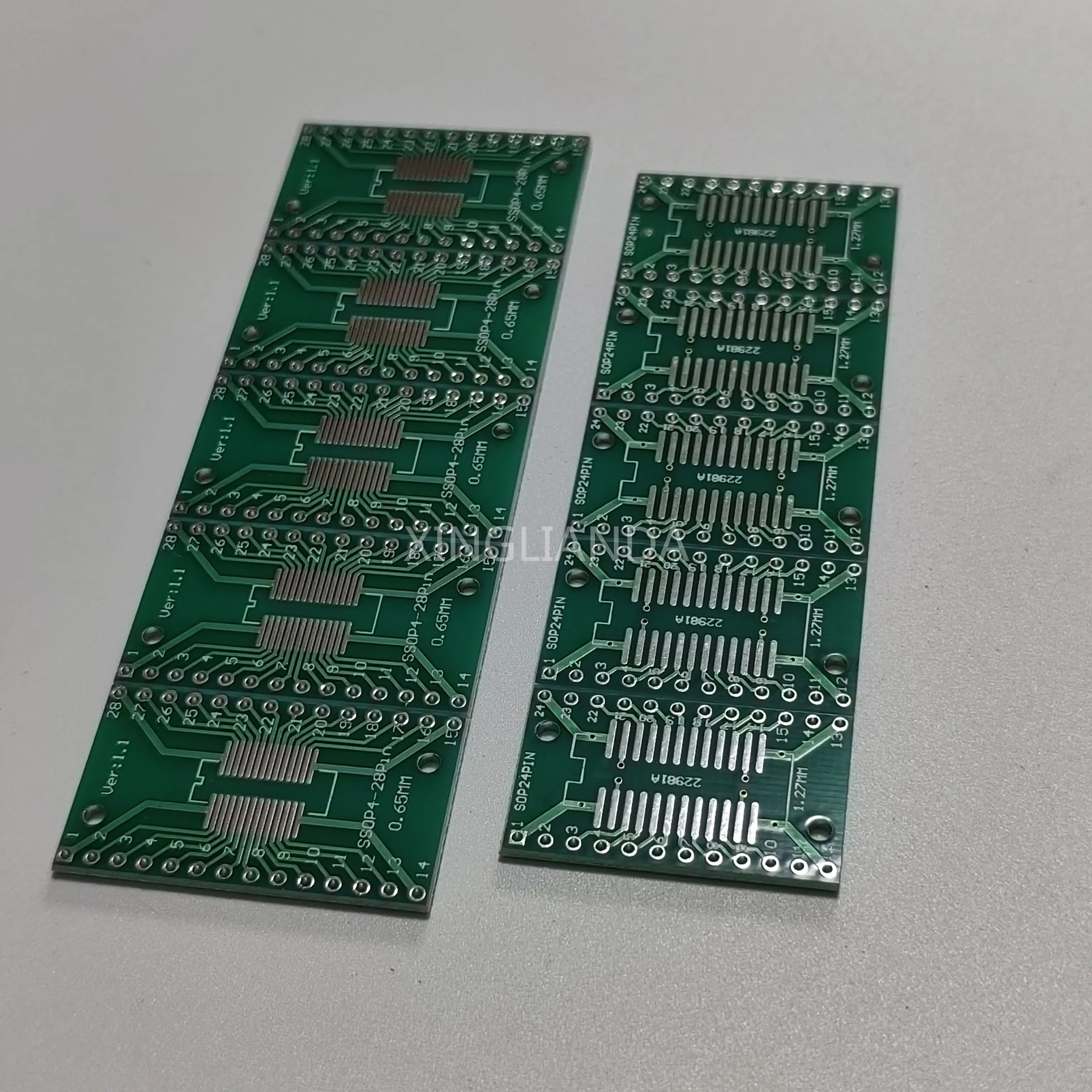 PCB 어댑터 보드 조합 세트, SMD-인라인 7 변환, MSOP10, SOP8, SOP14, SOP16, SOP20, SOP24, SOP 28, 각 5PCs, 35PCs/로트