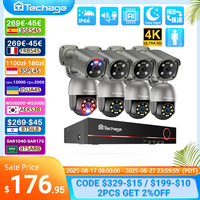 Techage 4K 8MP Security Camera Kit Night Vision Smart AI Detected Email Alert Outdoor Home CCTV Surveillance Camera System