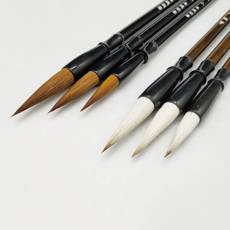 Wooden Writing Brushes Pen Weasel Hair Sheep Hair Traditional Ink Chinese Calligraphy Set for Painting drawing Festival Couplets