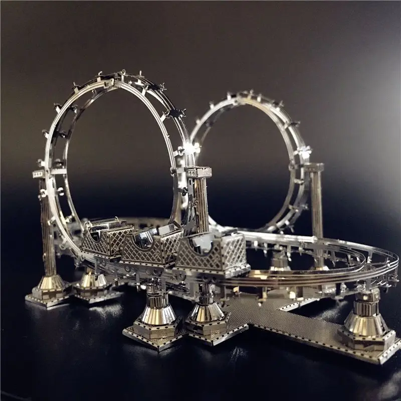 Creative Roller Coaster Style Model DIY Handmade Metal Puzzle Assembly Adult Style Puzzle Assemble Model Material Package ZE944