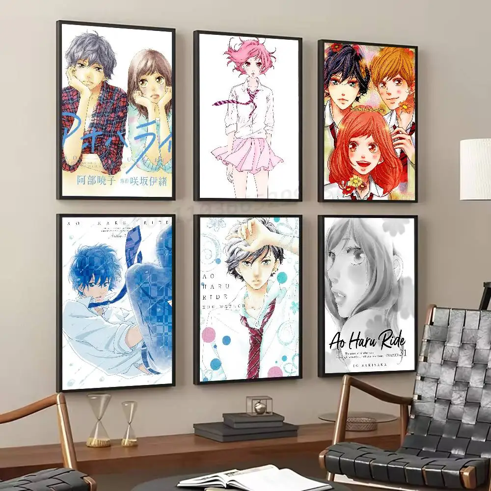 Anime Ao Haru Ride Posters Living Room Bar Cafe Quality Canvas Vintage Style Comics Painting Art Home Wall Decor Picture
