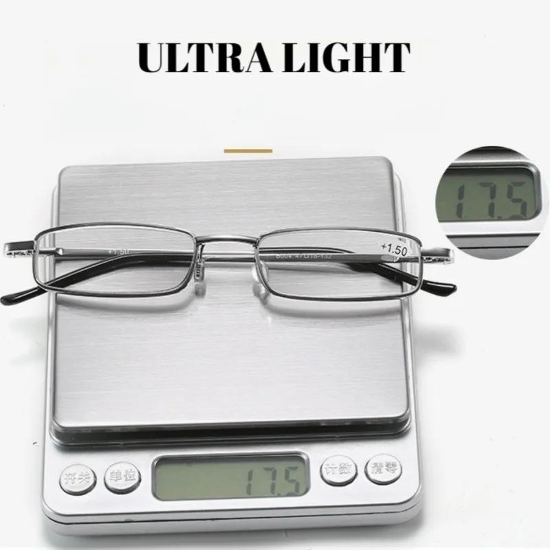 نظارات قراءة لكبار السن مع صندوق نظارات مجاني مضاد للتعب إطار معدني نظارات ريترو بسيطة متوفرة في +100 ~ +400 #6