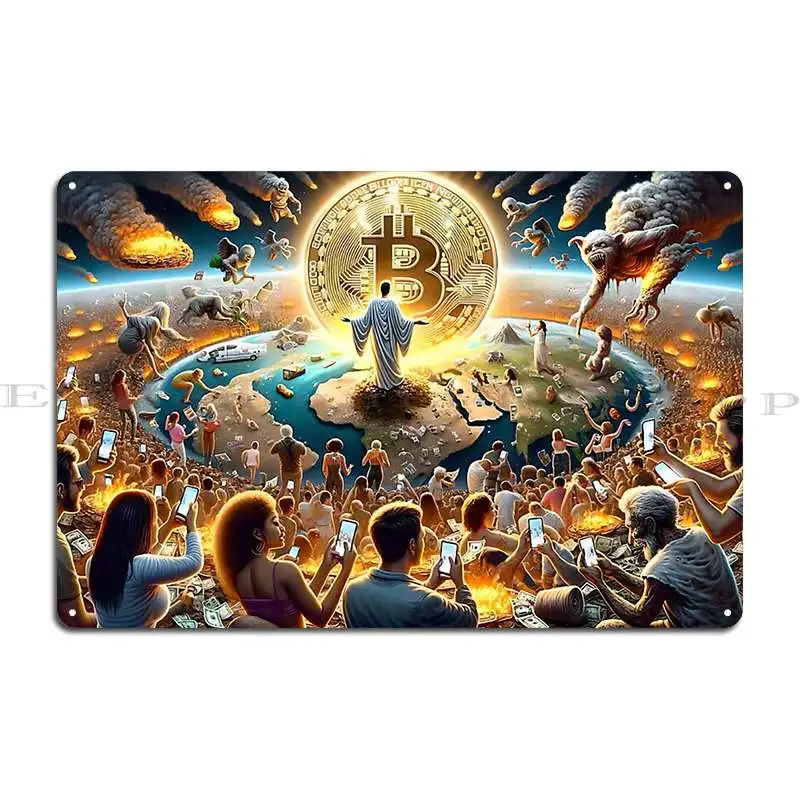 The Bitcoin Rapture Vii Ai Depot Metal Plaque Poster Funny Designing Cinema Print Cinema Tin Sign Poster