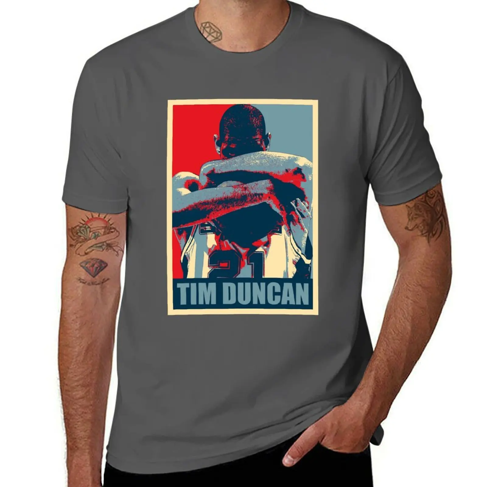 

Tim Duncan Hope T-Shirt anime tshirt t shirt man plain T-Shirt