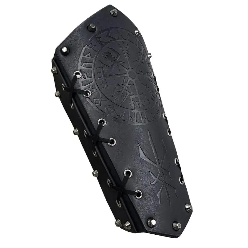 39bd رجال منقوشون الأصفاد المعصم Bracer Cosplay Bracer Wristband للحفلات