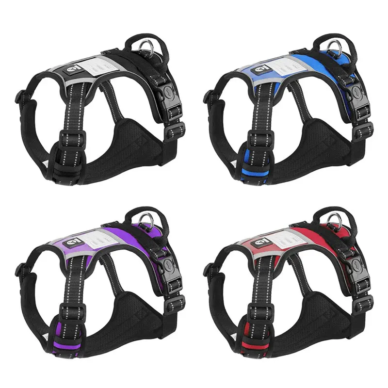 2024 New Pet Chest and Vest Reflective Dog Traction Rope Commuting Explosion Proof Charge Dog Chest and Vest With ID Tag