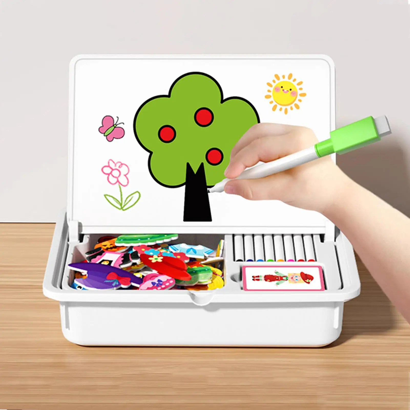 Magnetic Puzzles Face Dress Up Travel Game Magnetic Funny Face Puzzle Toy Drawing Board Educational STEM Fine Motor Learning