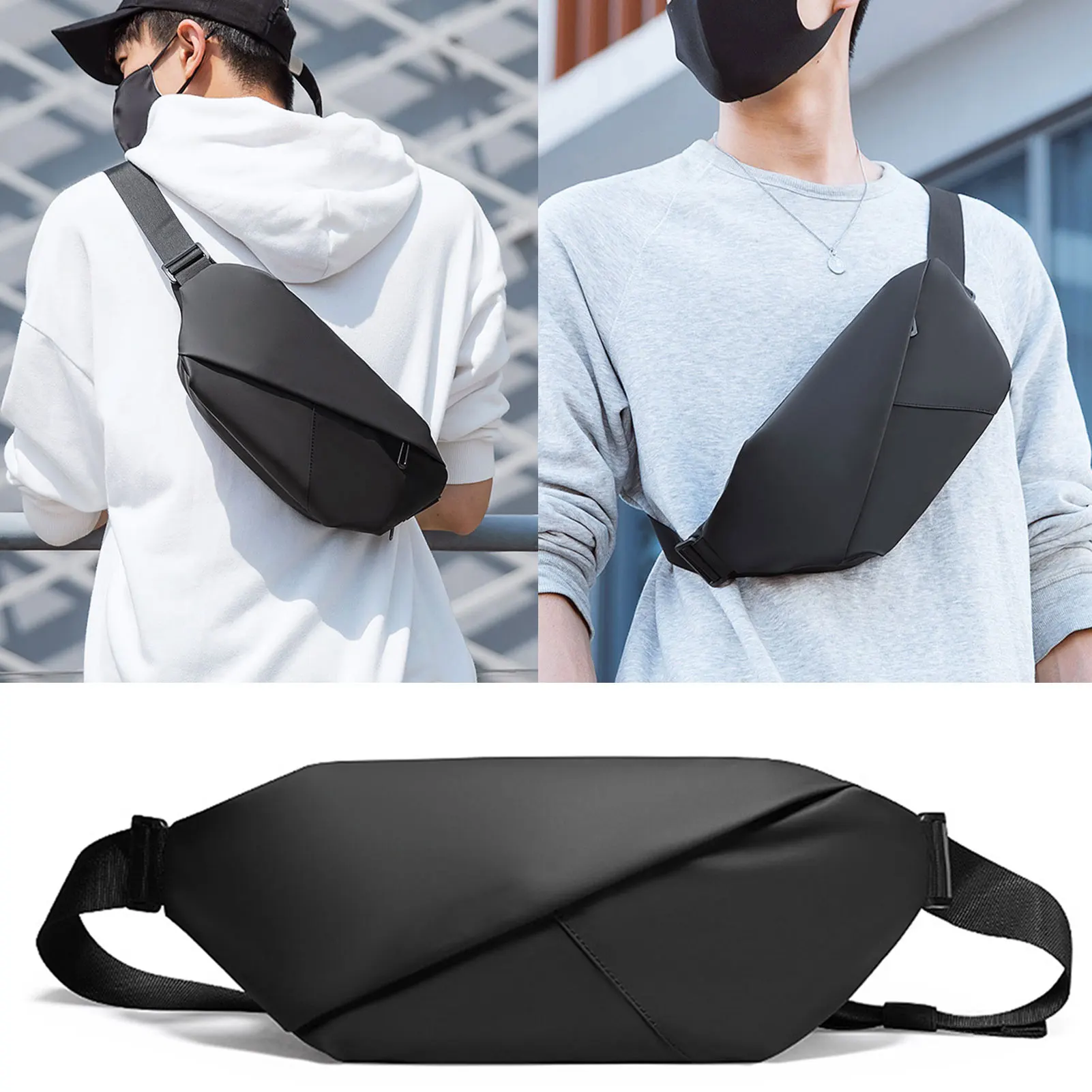 

Men's Waist Bag,Fashion Shoulder Bag,Stylish Cross Body Belt Bag,Sport Casual Chest Bag,Multifunctional Men Daypack For Cycling