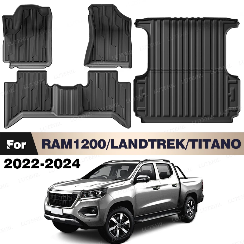 

For RAM1200/LANDTREK/TITANO 2022-2024 2023 All-Weather TPE Floor Mat Trunk Mat Carpet Cover Automotive Interior Accessories