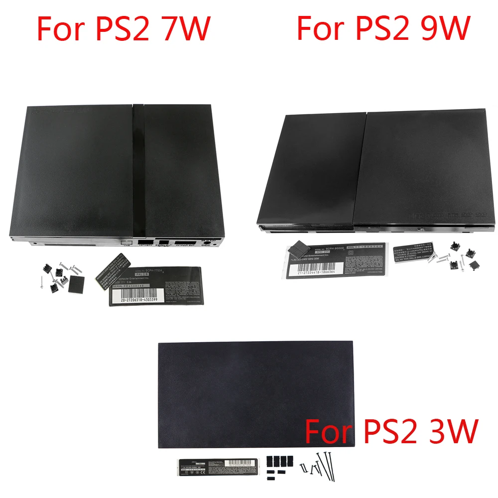 For PS2 3W 30000 70000 7000X 7W 9W Console Full Housing shell Case for PS2 Console Shell with sticker for PS2 9000X 90000 9W