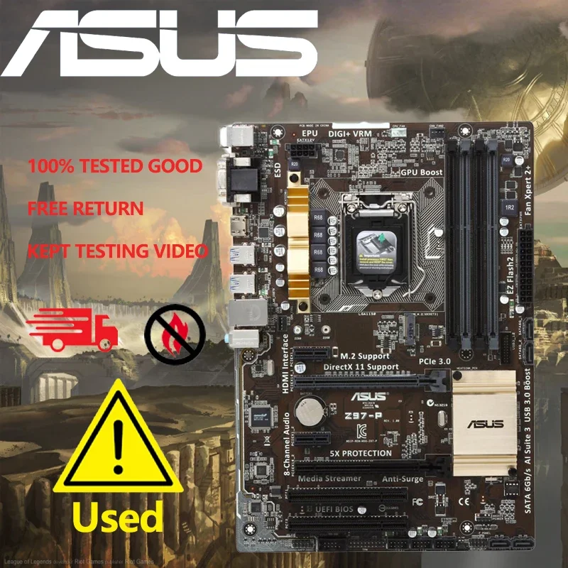 

ASUS Z97-P LGA 1150 Intel Z97 HDMI SATA 6Gb/s USB 3.0 ATX Intel Motherboard