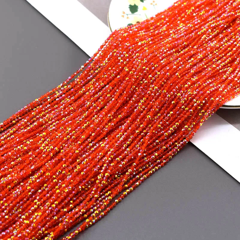 2mm 195 Stück/Beutel 45 Farben Kristallglasperlen Facettierte Runde Glasperlen für Schmuckherstellung DIY Armbänder Zubehör