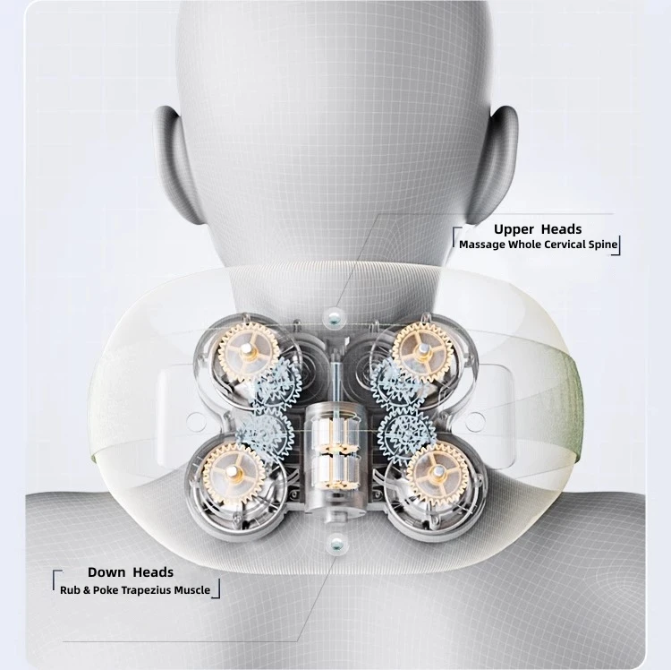 Массажная подушка для шеи с вращающимися узлами и дополнительным нагревом