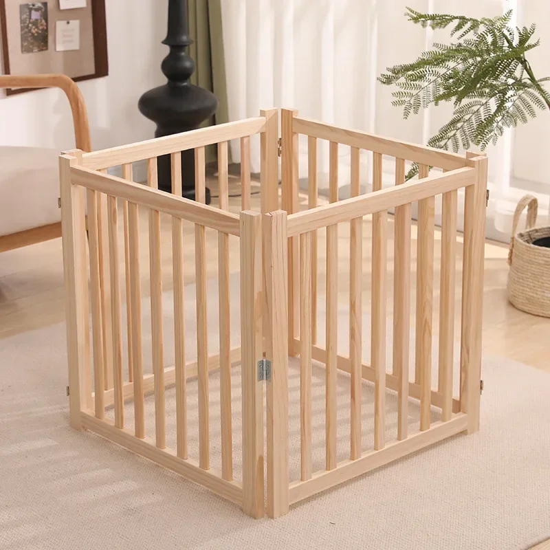 Wooden Dog Playpen Foldable Detachable Easy Storage Modular Free Configuration Eco Friendly No Paint Household Cat Cage Fence