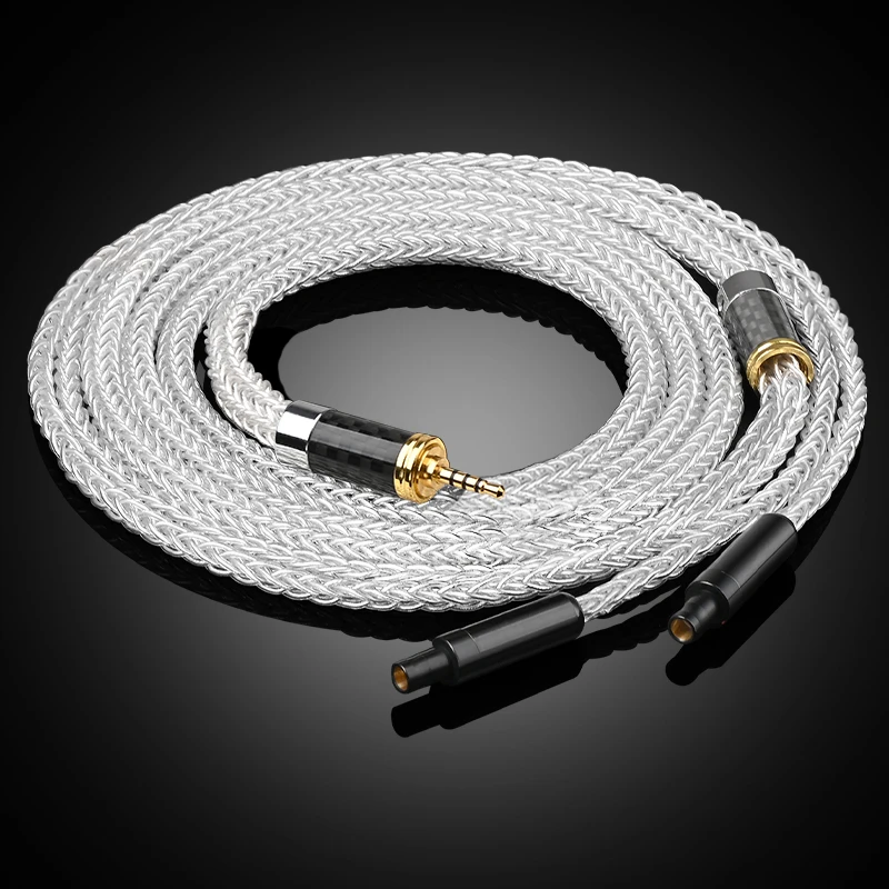 ATAUDIO HiFi-Kopfhörer-Upgrade-Kabel OCC versilberter Kern 2,5/3,5/4,4/6,5 mm Kopfhörer-Upgrade-Kabel für Spieler, Ampere, HD800 5