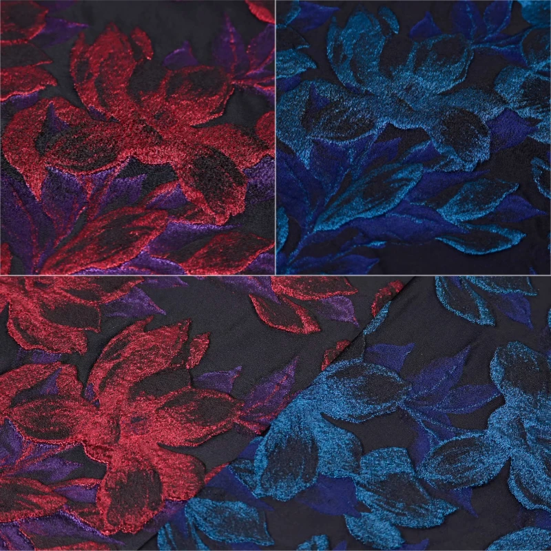 

L100cm X W158cm Red Jacquard Fabric Magnolia Blossom Vintage Dresses Fashion Textile Handmade DIY Home Craft Material Decoration