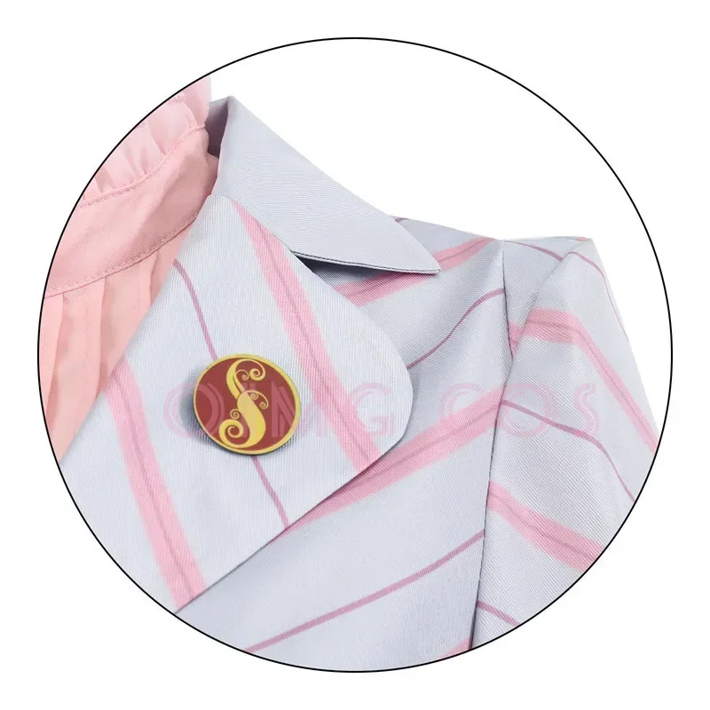 الشريرة غليندا تأثيري حلي الكبار كرنفال المرأة موحدة شعر مستعار أنيمي هالوين ملابس تنكرية للحفلات لعبة #4