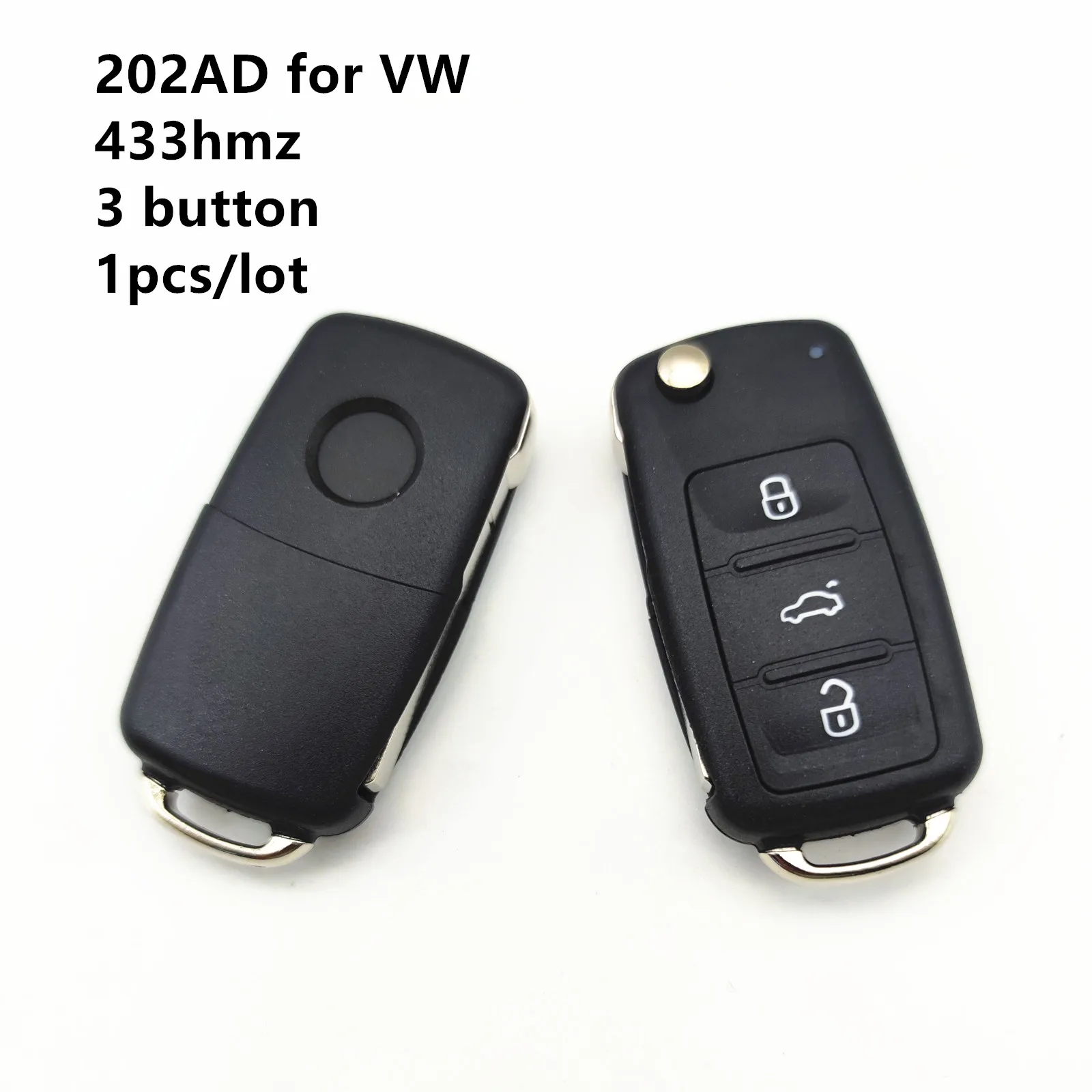 

1 шт./лот, 3 кнопки, складной дистанционный автомобильный ключ id48 433 МГц для VW Polo Golf MK6 Tiguan Touareg 202AD 202H 202Q