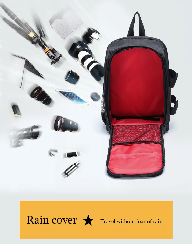 Rucksack für Kameratasche, wasserdicht, Outdoor-Fotografenrucksäcke für Video, digitale DSLR-Fototasche, Tasche für Canon/für Nikon – Detail 9