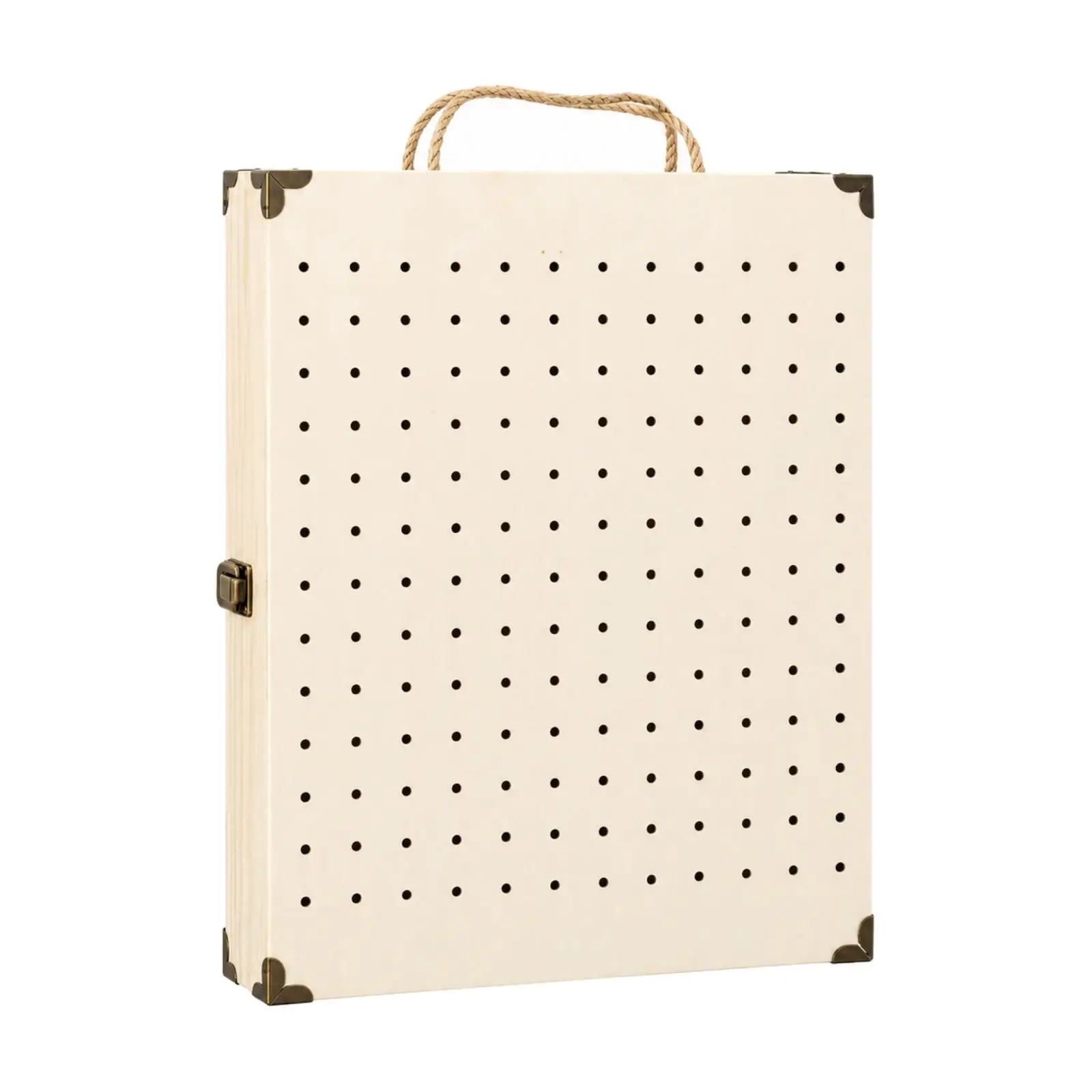 Foldable Jewelry Display Rack with Rope Handle Compact Foldable Wooden Jewelry