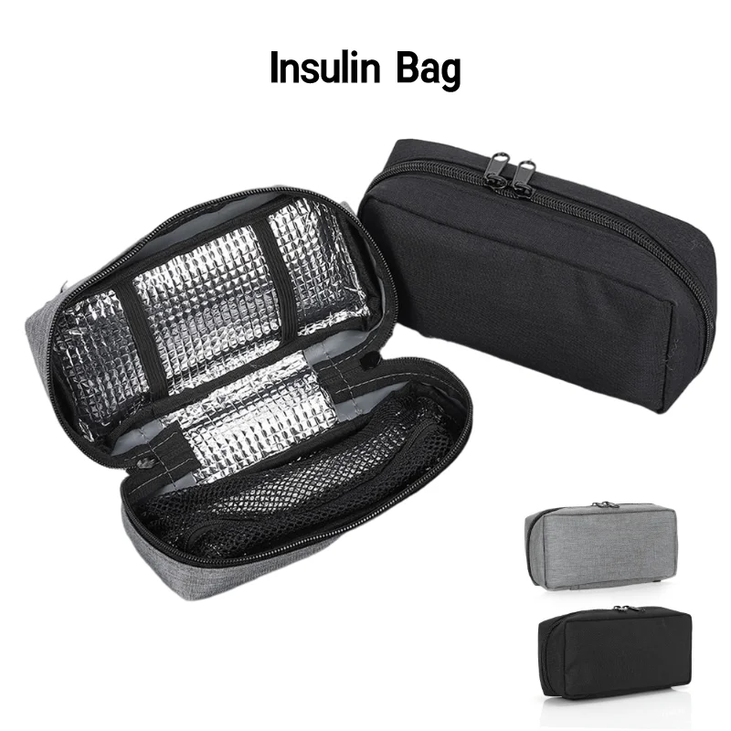 Portable Diabetic Insulin Cooler Bag Waterproof Wear Resistant Fabric High Quality Tin Foil Insulation Layer Travel Insulin Bag