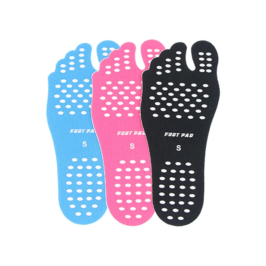 2Pairs Beach Anti-skid Insole Barefoot Heatless Waterproof Invisible Nano Paste Foot Patch For Women Men