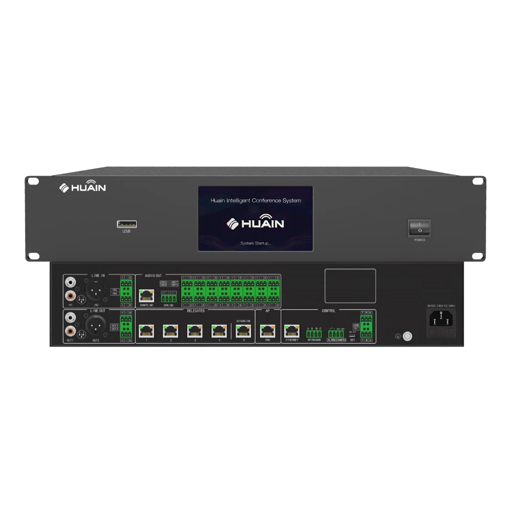 Intelligent Dual Transmission Fully Digital  Wireless Wired Conference System Controller 16-Channel Role Separation