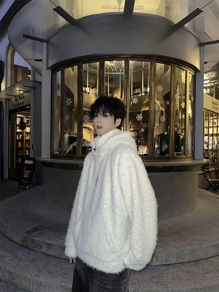 

Мужской свитер Cisas Theme на молнии с флисовой подкладкой, капюшоном и воротником-стойкой, повседневная утепленная верхняя одежда в американском стиле для весны