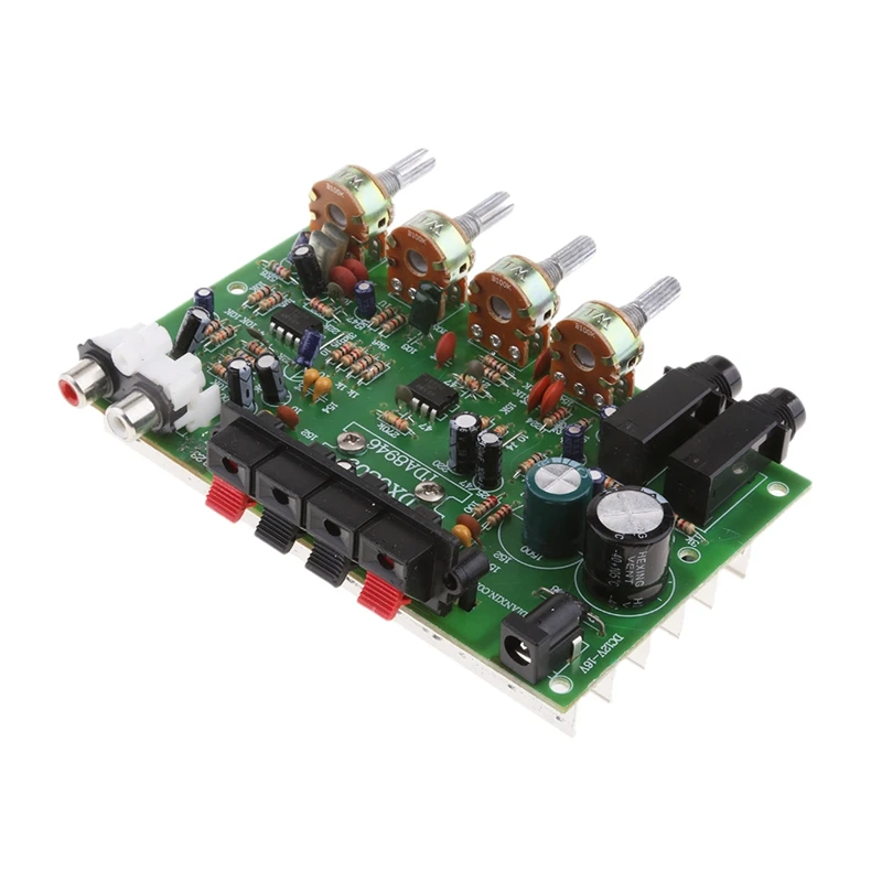 DX0809 Two-Channel Power Amplifier Board 60W Hi-Fi Stereo Audio Power Amplifier Volume Tone Control Board Kit