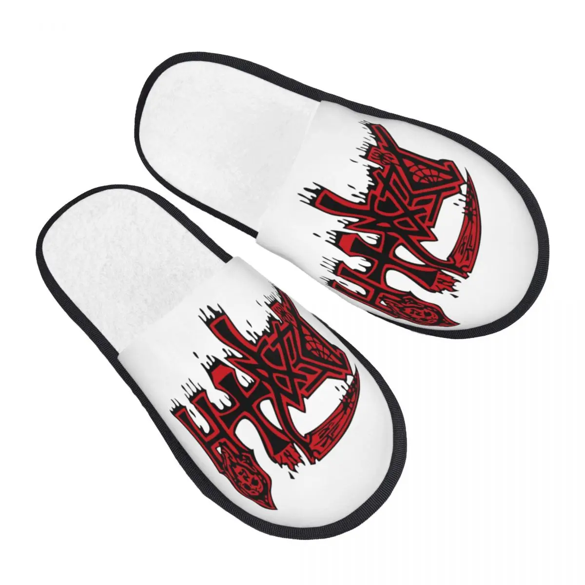Custom Death Rock Soft Memory Foam House Slippers Women Heavy Metaled Music Cozy Warm Anti-skid Sole Slipper