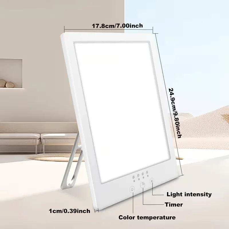 مصباح معالجة الحزن، 10000 لوكس LED ضوء النهار، 180 °   ذراع قابل للتعديل، وظيفة الذاكرة، مناسبة للاستخدام في المنزل والمكتب في الشتاء