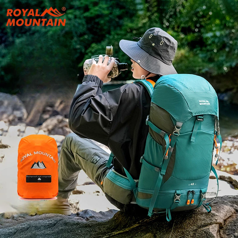 48L Camping Backpack Travel Bag For Men Large Capacity Outdoor Sport Trekking Hiking Mountaineering Shoulder Bag with Rain Cover