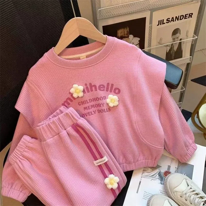 Girls Clothes Set New Spring and Autumn Children’s Fashion Sweater Pants 2-piece Suits For Girls Baby Sports Suits 3 5 7 9Y