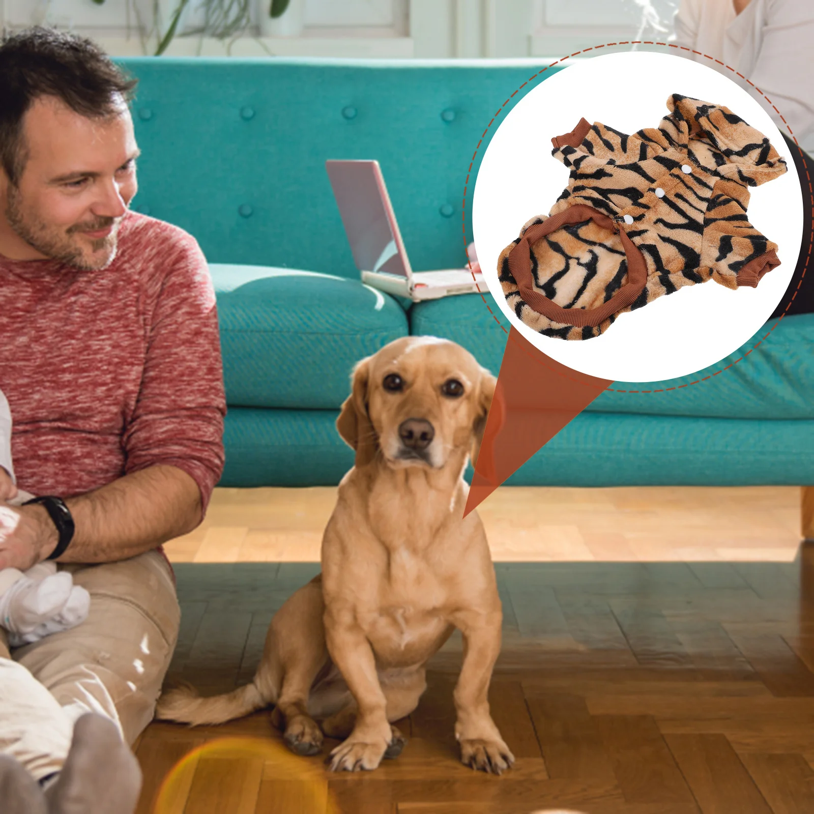 

Dog Tiger Costume Puppy Dog Dress Hoodie Coat Autumn Winter Dress Size L Stylish Easy Wear Pet Clothes Pet Clothes