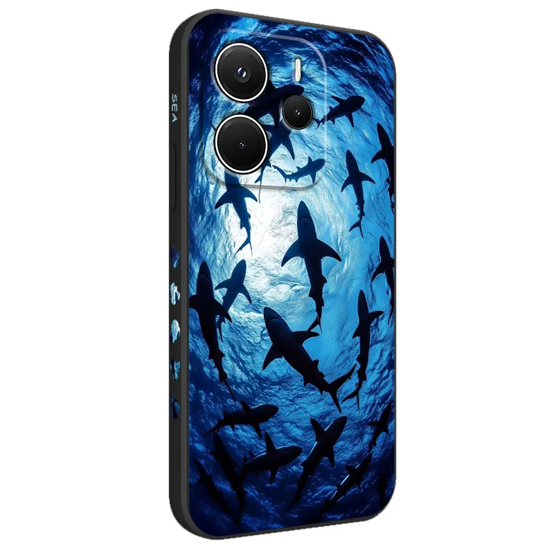 

Roaming Shark Phone Case For Xiaomi Redmi Note 14 13 12 12S 11 11S 10 10S Pro Plus 15 15C 14C 4G 5G Silicone Cover