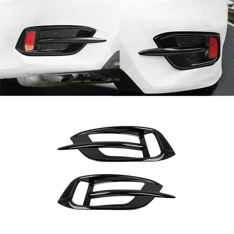 

1Pair Car Rear Bumper Fog Light Rear Bumpe Fog Lamp Frame Trim For Honda Civic 10Th 2016-2019 Fog Lamp Frame Bright Black