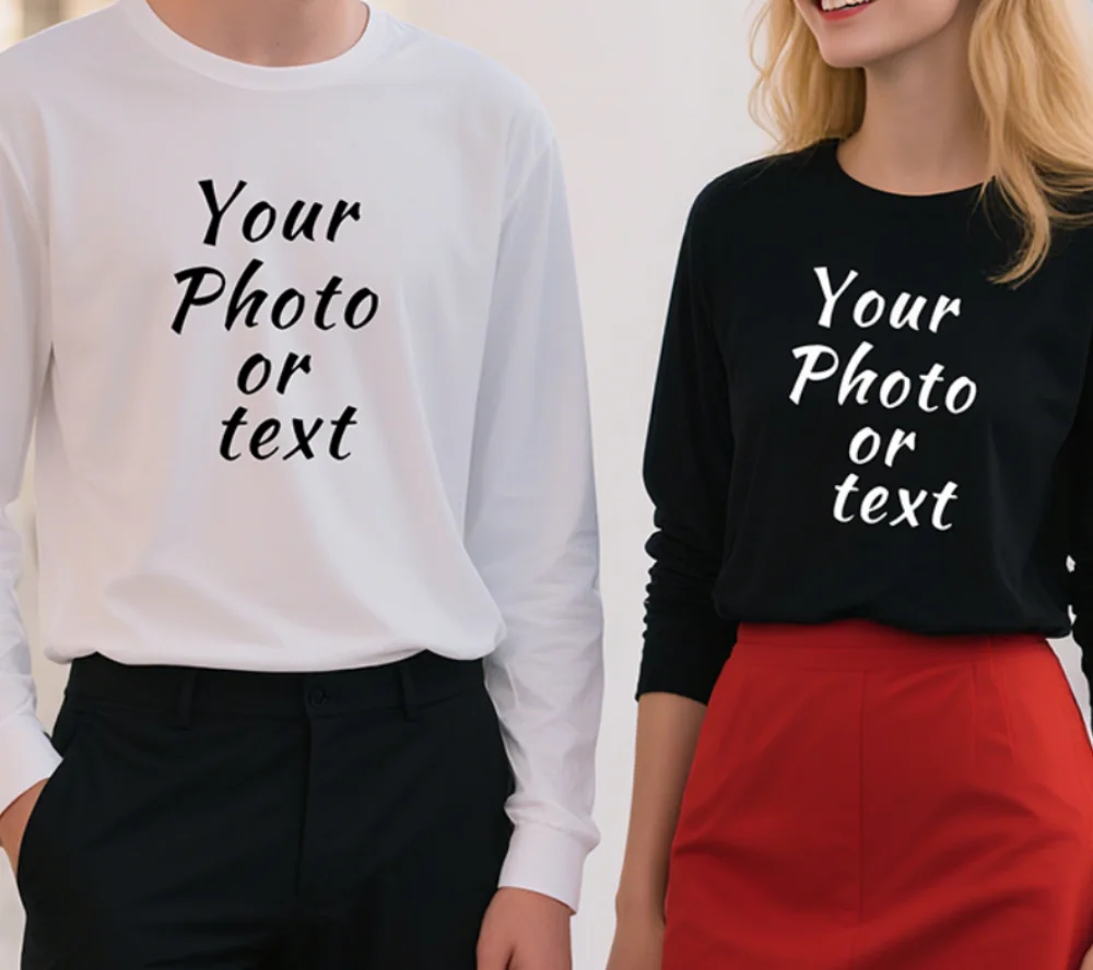 

Custom T Shirt For Men Cotton Long Sleeve T-shirts Solid Color Men's Clothing Full Length Sleeve For Spring Autumn Undershirts