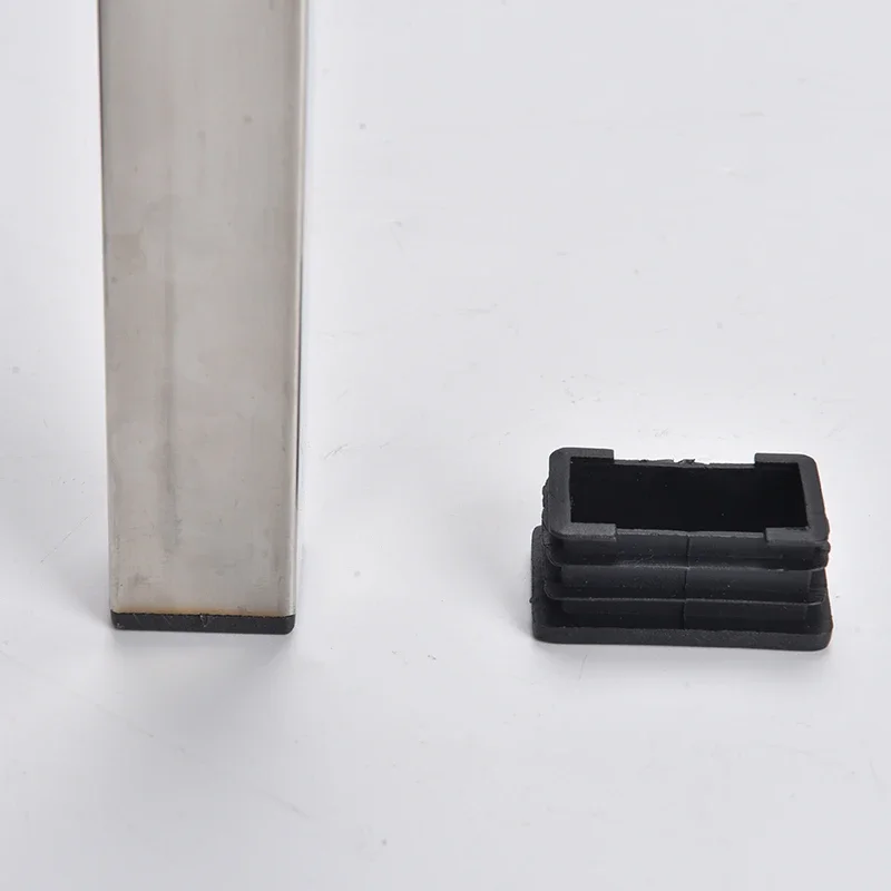 Black Plastic Blanking End Caps Rectangular Pipe Tube Cap Insert Plugs Bung Furniture Tables Chairs Foot Pads Protectors