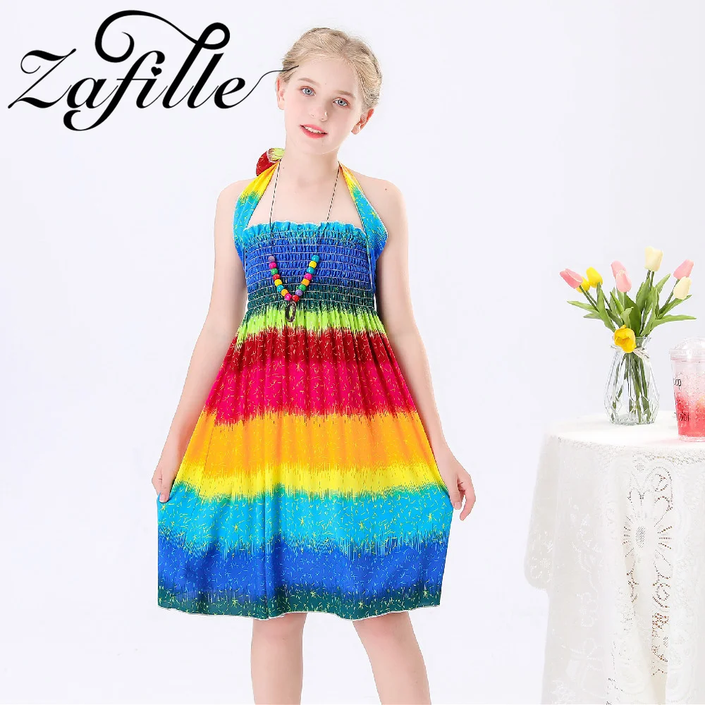 ZAFILLE Halter Strap Mom And Daughter Dress 2022 Newest Printed Kids Tube Top Dress Party Wedding Mommy And Me Dress Family Kits