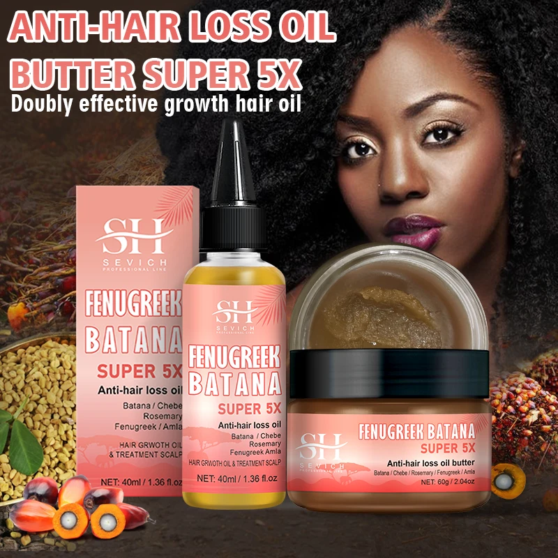 Super 5x Anti-Hair Loss Oil Set Batana Fast Hair Growth Oil Rosemary Hair Regrowth Treatment Oil Chebe Butter Hair Mask Amla Oil