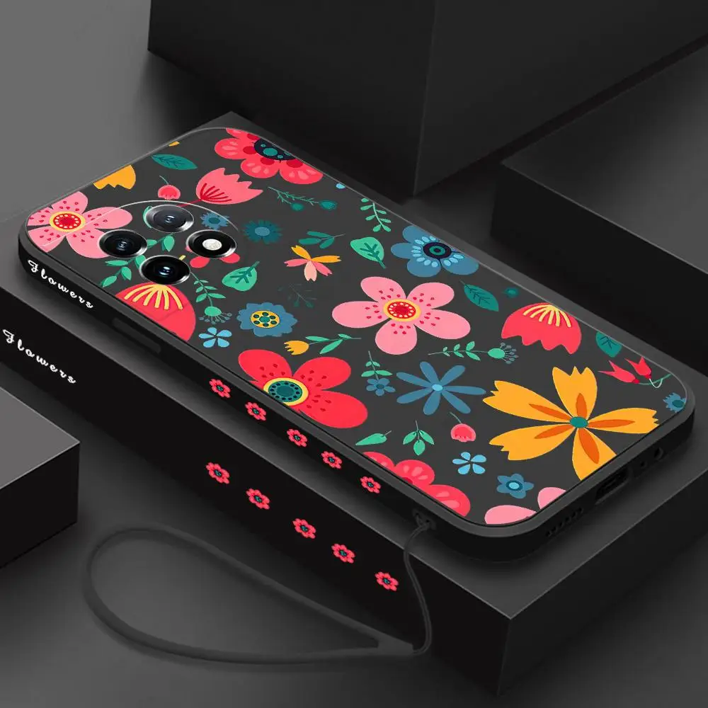 For Oneplus 12 Case Retro Flower Silicone Cover For Oneplus 12 11 10 Pro Ace 2 Pro Ace 2V Nord Ce 3 Lite 9 9RT 9R 8 7T 7 Pro 5G