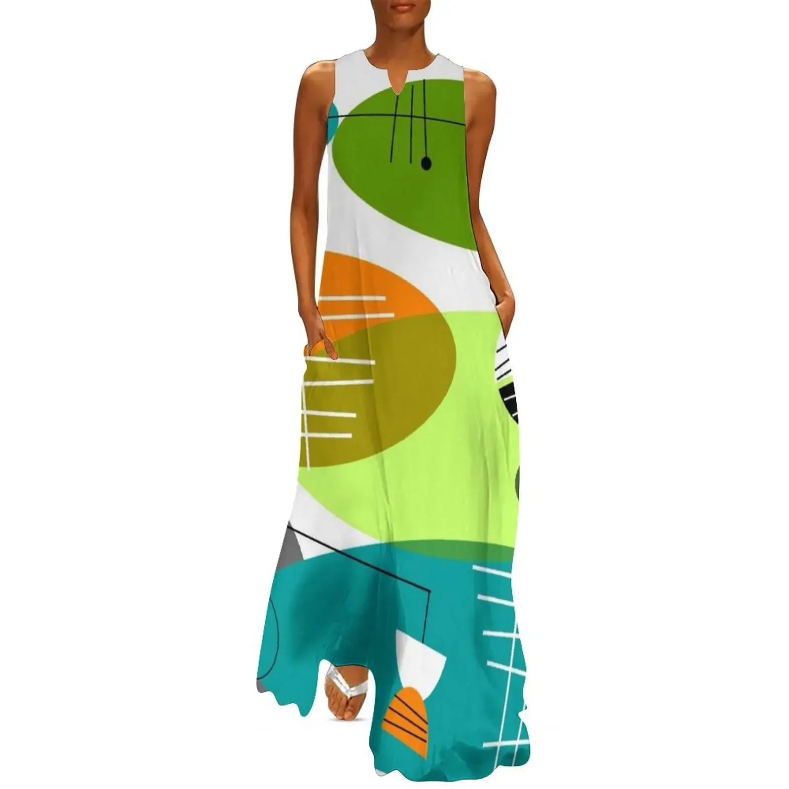 

Mid-century modern ovals Long Dress elegant evening dresses for women 2025 dress women summer Women's summer dress