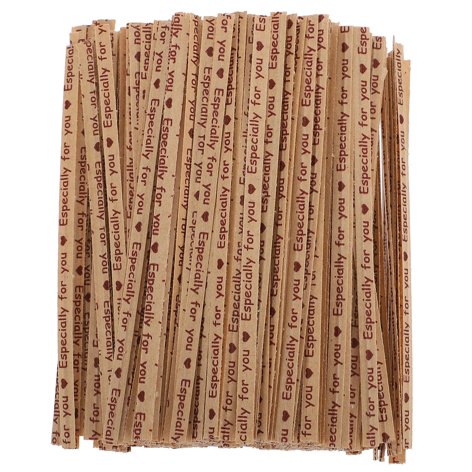 

1000 Pcs Kraft Paper Shredded Bread Cello Bag Twists Ties Candy Iron Wire Khaki Reusable