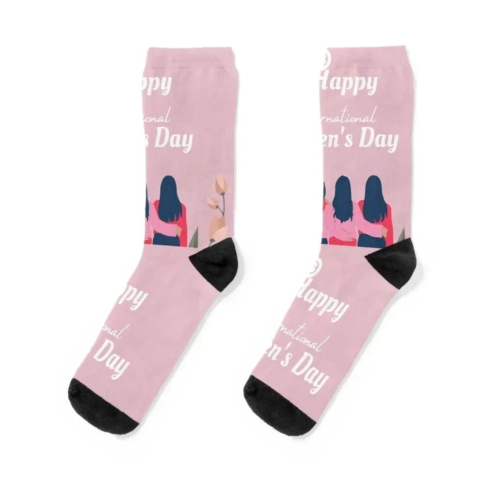 

Floral Happy International Women's Day - Women Support Women Socks custom Christmas retro Socks For Women Men's