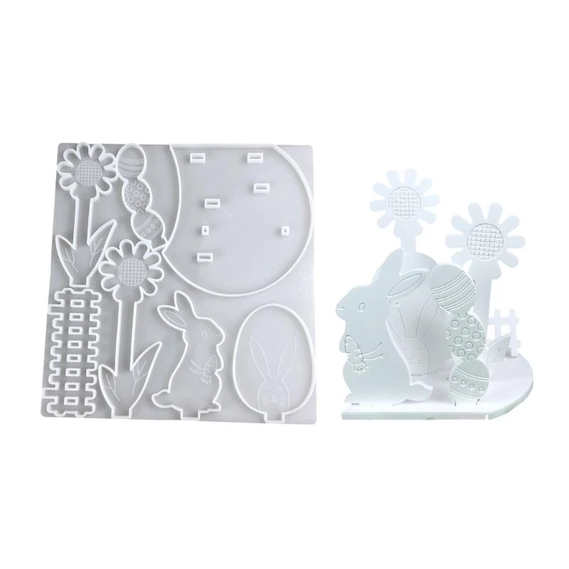 

C1FC Flexible Silicone Mould to Create Adorable Rabbit Figurines Accessory for Home Decoration and Gifts Making