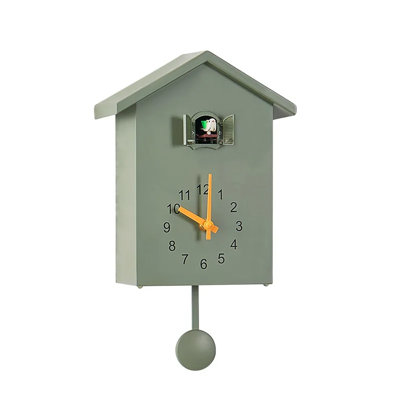 

Modern Cuckoo Wall Clock Silent Minimalist Electronic Clocks for Wall Garden Decoration Living Room Bedroom Decor