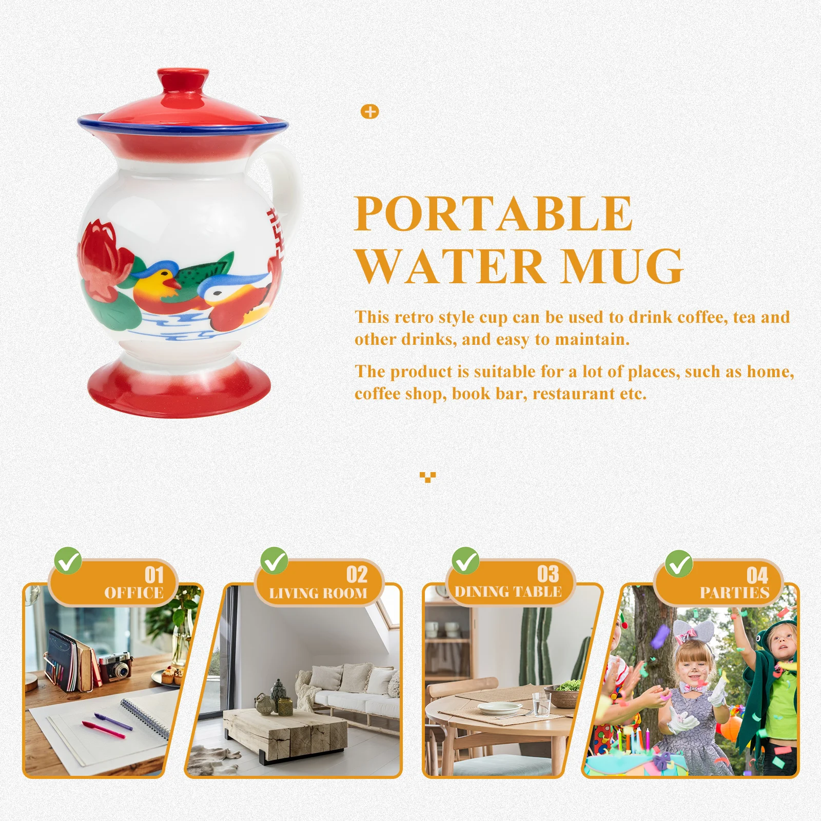 

Ceramic Retro Water Cup Vintage Portable Water Mug Old Fashion Coffee Tea Cup Home Restaurant Use Household Mug