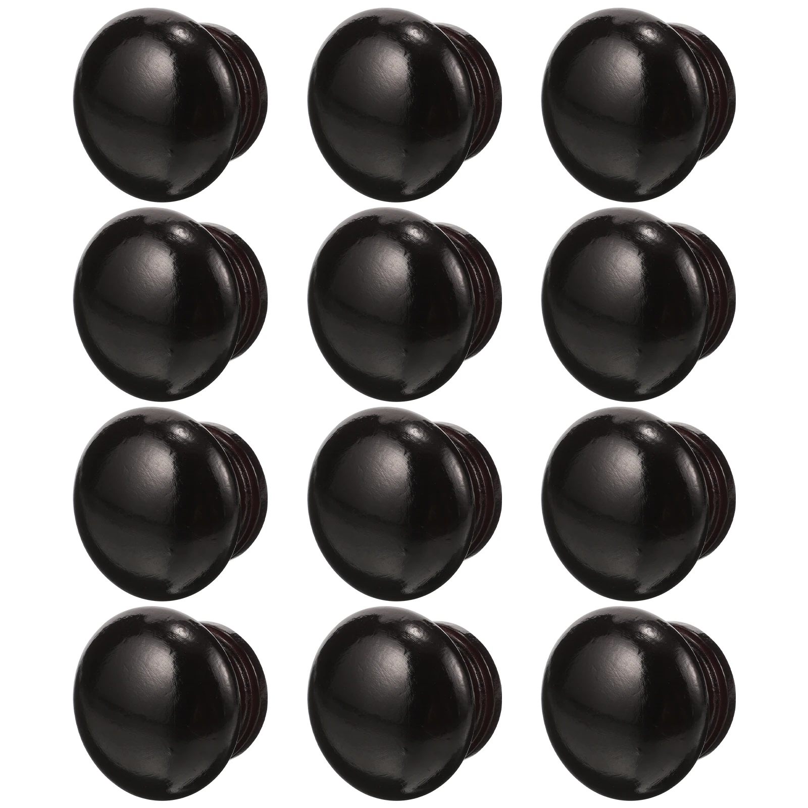 

12pcs Wood Cabinet Knobs Solid Door H Replacement Wooden Drawer Pulls Furniture Hardware Smooth Surface Single Hole Design